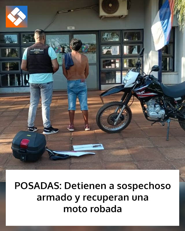 POSADAS: Detienen a sospechoso armado y recuperan una moto robada