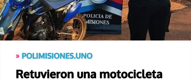 Retuvieron una motocicleta por ruidos molestos y faltas de tránsito en Oberá