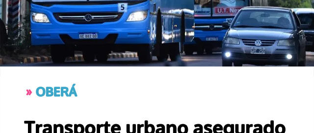 OBERÁ: Transporte urbano asegurado durante el verano con nuevas tarifas desde enero