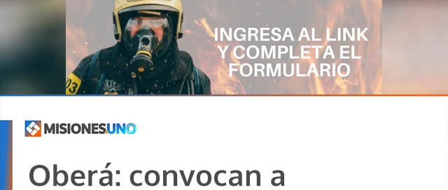 Oberá: convocan a aspirantes para integrar el cuerpo de Bomberos Voluntarios