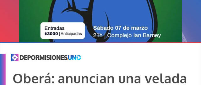 Oberá: anuncian una velada boxística con 21 combates en el Ian Barney