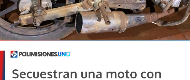 Secuestran una moto con escape modificado tras generar explosiones en la vía pública