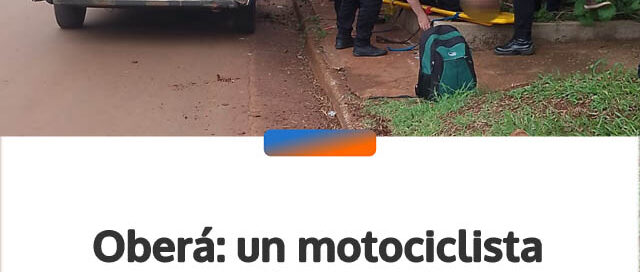 Oberá: un motociclista despistó y sufrió una fractura en el brazo