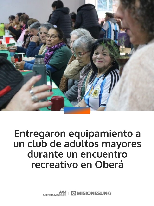Entregaron equipamiento a un club de adultos mayores durante un encuentro recreativo en Oberá